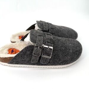 Gray Buckle Slip-On Shoes